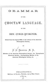 Grammar of the Choctaw language