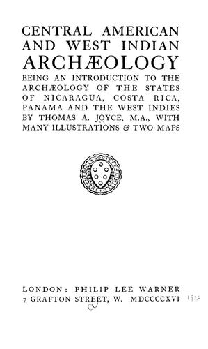 Central American and West Indian archaeology