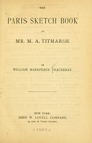 The Paris sketch book of Mr. M. A. Titmarsh