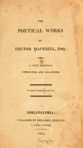 The poetical works of Hector Macneill, esq