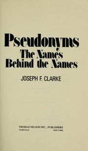 Pseudonyms
