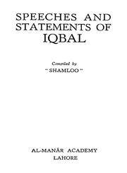 Speeches and statements of Iqbal