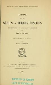 Leçons sur les séries à termes positifs professées au Collège de France