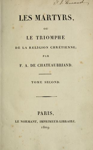 Les martyrs, ou le triomphe de la religion chrétienne