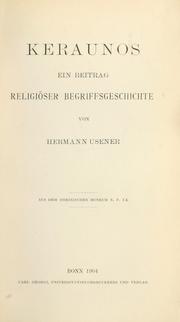 Keraunos, ein Beitrag religiöser Begriffsgeschichte
