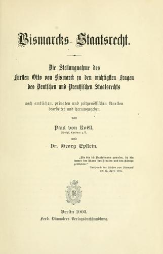 Bismarcks Staatsrecht