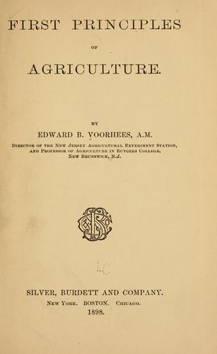 First principles of agriculture