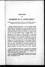 Esquisse d'une grammaire de la langue innok