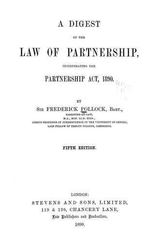 A digest of the law of partnership