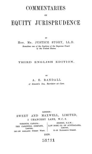 Commentaries on equity jurisprudence