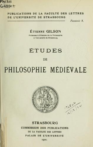 Études de philosophie médiévale