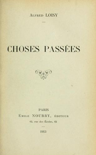 Choses passées