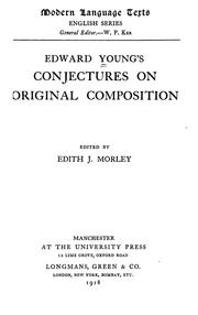 Edward Young's Conjectures on original composition