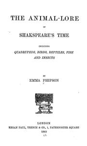 The animal-lore of Shakespeare's time