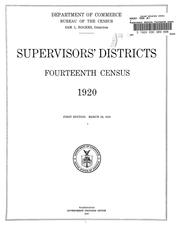 Supervisors' districts. Fourteenth census, 1920