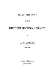 Brief history of the Thirtieth Georgia Regiment