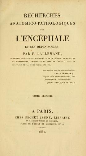 Recherches anatomico-pathologiques sur l'enchale et ses dendances