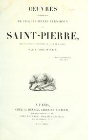 Oeuvres de Jacques-Henri-Bernardin de Saint-Pierre, mises en ordre