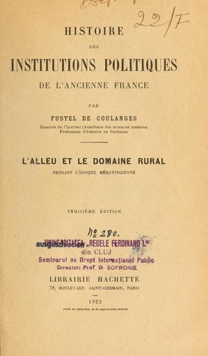 Histoire des institutions politiques de l'ancienne France