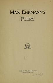 Max Ehrmann's poems