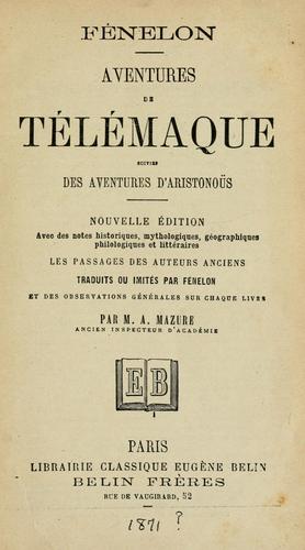 Les avantures de Telemaque, fils d'Ulysse