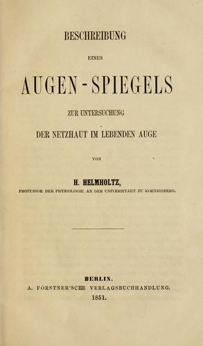 Beschreibung eines Augen-Spiegels