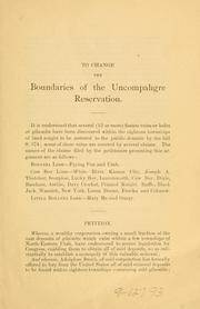 A bill to change the boundaries of the Unpcompahgre [!] reservation