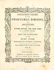 Concluding volume of the Swiss family Robinson