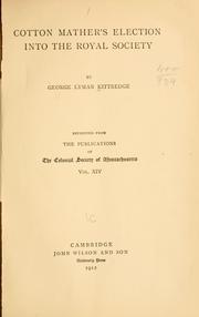 Cotton Mather's election into the Royal Society