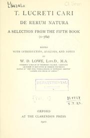 De rerum natura, a selection from the fifth book