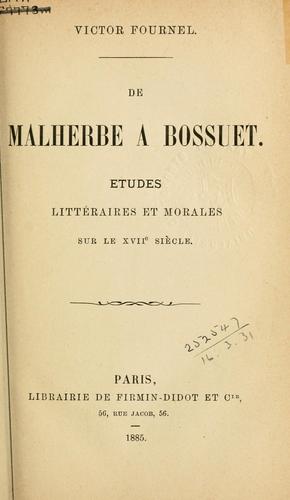 De Malherbe a Bossuet