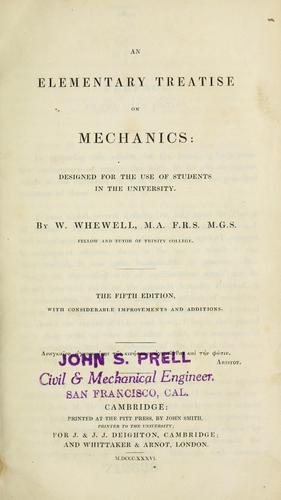 An elementary treatise on mechanics