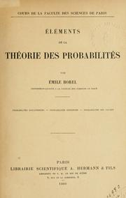 Eléments de la théorie des probabilités