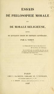 Essais de philosophie morale et de morale religieuse