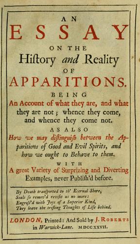 An essay on the history and reality of apparitions