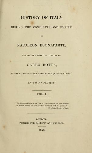 History of Italy during the consulate and empire of Napoleon Buonaparte