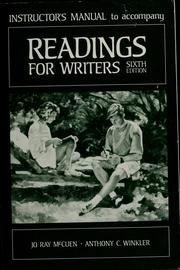 Instructor's manual to accompany Readings for writers
