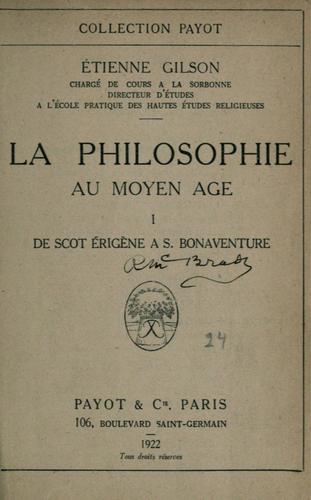 La philosophie au moyen âge