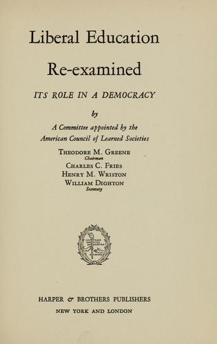 Liberal education re-examined