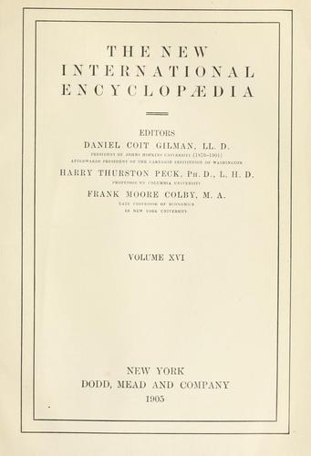 The new international encyclopaedia