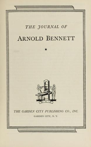 The journal of Arnold Bennett