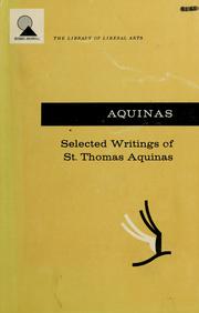 Selected writings of St. Thomas Aquinas