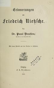 Erinnerungen an Friedrich Nietzsche