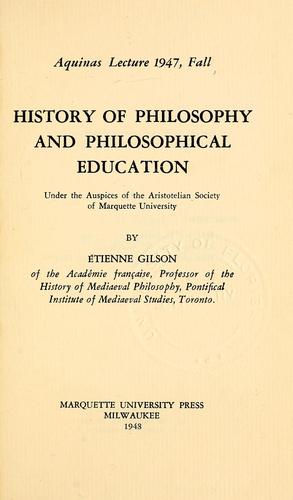 History of philosophy and philosophical education
