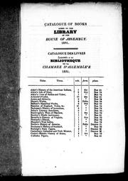 Catalogue of books added to the library of the House of Assembly, 1831