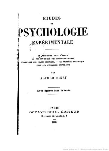 Études de psychologie expérimentale