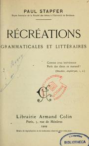 Récréations grammaticales et littéraires