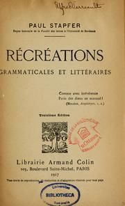 Récréations grammaticales et littéraires