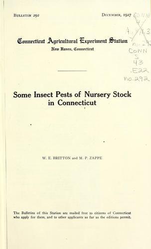 Some insect pests of nursery stock in Connecticut