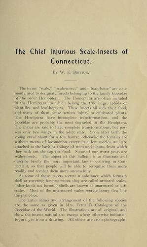 The chief injurious scale-insects of Connecticut